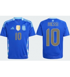 Men's Argentina #10 Lionel Messi Blue Away Soccer Jersey