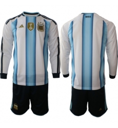 Men's Argentina Blank Long Sleeve National Team FIFA x World Cup 2026 Home White On Field Jersey