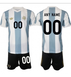 Men's Argentina Custom White Blue 2024-25 50th Anniversary Home Soccer Jersey Suit