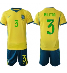 Men's Brazil #3 MILITAO National Team FIFA x World Cup 2026 Home On Field Jersey