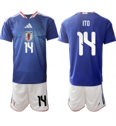 Men's Japan #14 ITO National Team FIFA x World Cup 2026 Home Blue On Field Jersey