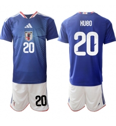 Men's Japan #20 KUBO National Team FIFA x World Cup 2026 Home Blue On Field Jersey