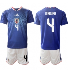 Men's Japan #4 ITAKURA National Team FIFA x World Cup 2026 Home Blue On Field Jersey