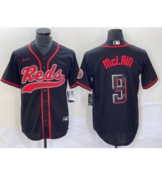 Men's Cincinnati Reds #9 Matt McLain Black 2023 City Connect Cool Base Stitched Jersey