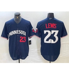 Men's Minnesota Twins #23 Royce Lewis Navy Cool Base Stitched Baseball Jersey