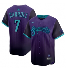 Men's Arizona Diamondbacks #7 Corbin Carroll Purple 2025 City Connect Limited Stitched Baseball Jersey