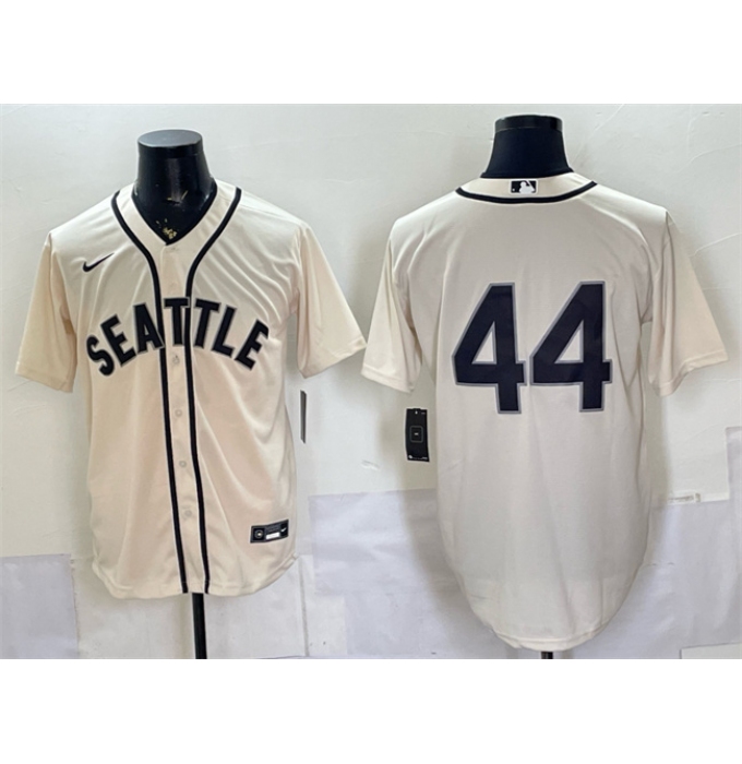 Men's Seattle Mariners #44 Julio Rodríguez Cream Alternate Stitched Baseball Jersey