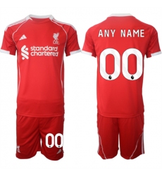 Men's Liverpool Custom 2025 Red Home Soccer Jersey Suit