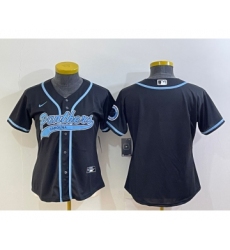 Women's Carolina Panthers Blank Black With Patch Cool Base Stitched Baseball Jersey