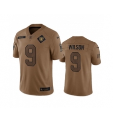 Men's Nike Las Vegas Raiders #9 Tyree Wilson 2023 Brown Salute To Service Limited Football Stitched Jersey