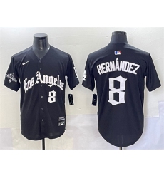 Men's Los Angeles Dodgers #8 Enrique Hernández Black Mexico 2025 LA Gothic Style With 2024 World Series Champions Vapor Premier Limited Stitched Baseball J