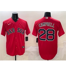 Men's Boston Red Sox #28 Kristian Campbell Red Cool Base Stitched Baseball Jersey
