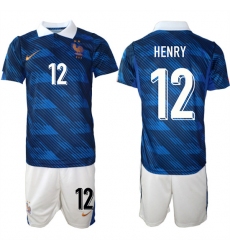 Men's France #12 HENRY National Team FIFA x World Cup 2026 Home On Field Jersey