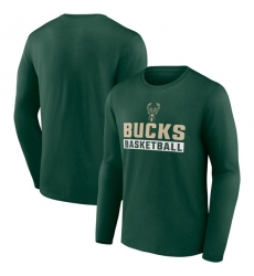Men's Milwaukee Bucks Green Let's Go Long Sleeve T-Shirt