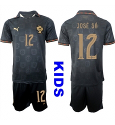 Youth Portugal #12 JOSE SA National Team FIFA x World Cup 2026 Away Gray On Eusebio special edition Kids Jersey