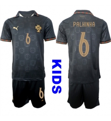Youth Portugal #6 PALHINHA National Team FIFA x World Cup 2026 Away Gray On Eusebio special edition Kids Jersey