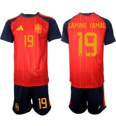 Men's Spain #19 LAMINE YAMAL National Team FIFA x World Cup 2026 Home Red On Field Jerseys