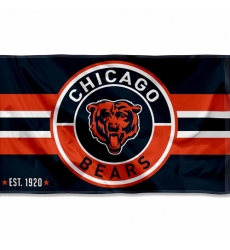 2Pcs WinCraft Chicago Bears Patch Button Circle Logo Flag Large 3x5 Banner