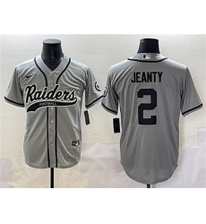 Men's Las Vegas Raiders #2 Ashton Jeanty Grey Cool Base Stitched Baseball Jerseys