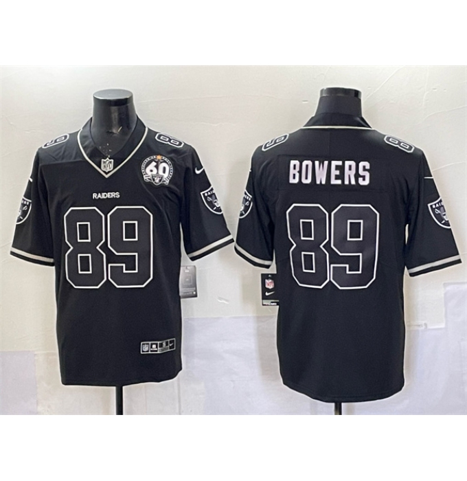 Men's Las Vegas Raiders #89 Brock Bowers Black Shadow Vapor Limited Stitched Jersey