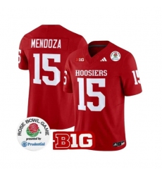 Men's Indiana Hoosiers #15 Fernando Mendoza 2025 F.U.S.E. Rose Bowl Red Stitched Jersey
