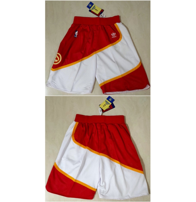 Men's Atlanta Hawks Red White Shorts (Run Smaller)