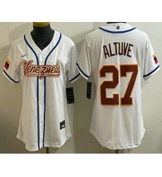 Women's Venezuela #27 Jose Altuve White 2026 World Baseball Classic Cool Base Jersey