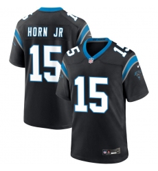 Men's Carolina Panthers #15 Jimmy Horn Jr Black 2025 Vapor Limited Stitched Football Jersey