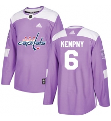 Youth Adidas Washington Capitals #6 Michal Kempny Authentic Purple Fights Cancer Practice NHL Jersey