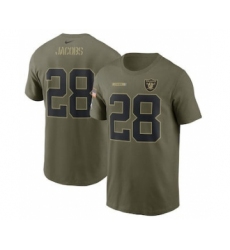 Men's Las Vegas Raiders Josh Jacobs Football Camo 2021 Salute To Service Name & Number T-Shirt