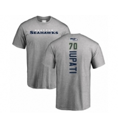 Football Seattle Seahawks #70 Mike Iupati Ash Backer T-Shirt