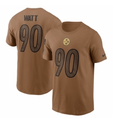 Men's Pittsburgh Steelers #90 T J Watt 2023 Brown Salute To Service T Shirt