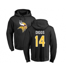 Football Minnesota Vikings #14 Stefon Diggs Black Name & Number Logo Pullover Hoodie