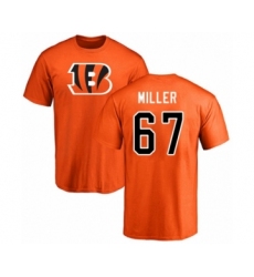 Football Cincinnati Bengals #67 John Miller Orange Name & Number Logo T-Shirt