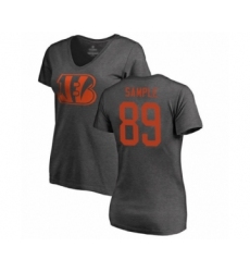 Football Women's Cincinnati Bengals #89 Drew Sample Ash One Color T-Shirt