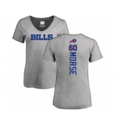 Football Women's Buffalo Bills #60 Mitch Morse Ash Backer V-Neck T-Shirt