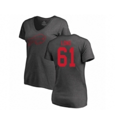 Football Women's Buffalo Bills #61 Spencer Long Ash One Color T-Shirt