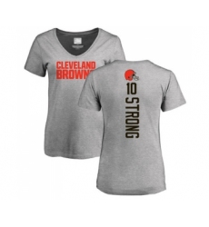 Football Women's Cleveland Browns #10 Jaelen Strong Ash Backer V-Neck T-Shirt