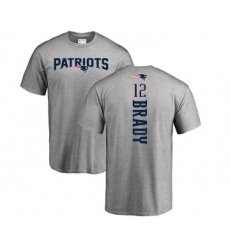 Football New England Patriots #12 Tom Brady Ash Backer T-Shirt