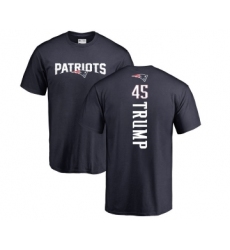 Football New England Patriots #45 Donald Trump Navy Blue Backer T-Shirt