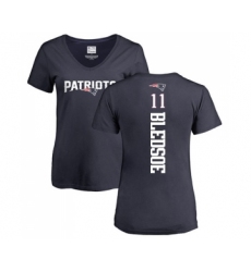 Football Women's New England Patriots #11 Drew Bledsoe Navy Blue Backer T-Shirt