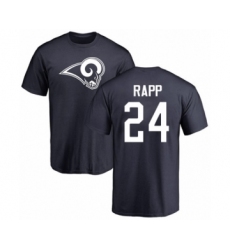 Football Los Angeles Rams #24 Taylor Rapp Navy Blue Name & Number Logo T-Shirt