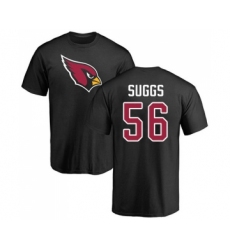 Football Arizona Cardinals #56 Terrell Suggs Black Name & Number Logo T-Shirt