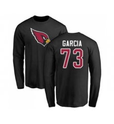 Football Arizona Cardinals #73 Max Garcia Black Name & Number Logo Long Sleeve T-Shirt