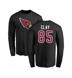 Football Arizona Cardinals #85 Charles Clay Black Name & Number Logo Long Sleeve T-Shirt