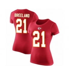 Football Women's Kansas City Chiefs #21 Bashaud Breeland Red Rush Pride Name & Number T-Shirt