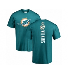 Football Miami Dolphins #97 Christian Wilkins Aqua Green Backer T-Shirt