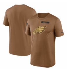 Men's Philadelphia Eagles 2023 Brown Salute To Service Legend Performance T Shirt
