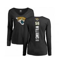 Football Women's Jacksonville Jaguars #56 Quincy Williams II Black Backer V-Neck T-Shirt