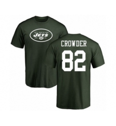 Football New York Jets #82 Jamison Crowder Green Name & Number Logo T-Shirt